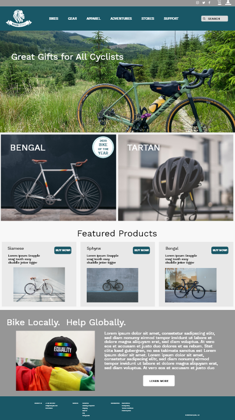 ROAR Bikes home page screen snip image