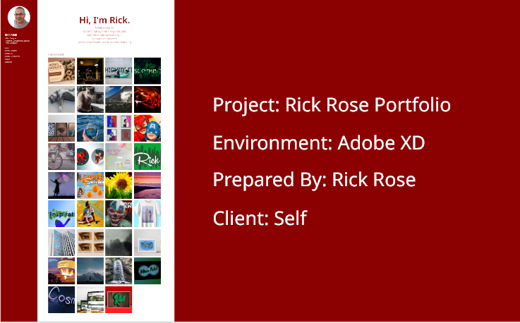 Rick Rose portfolio cover screen snip image