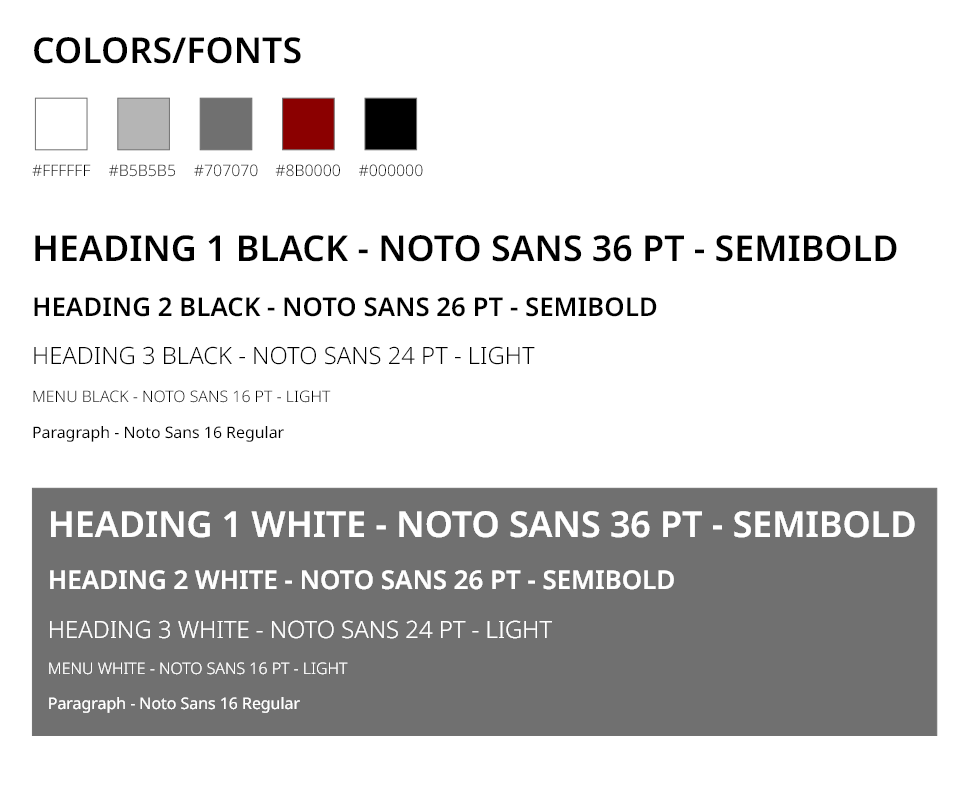 Rick Rose portfolio fonts and colors screen snip image